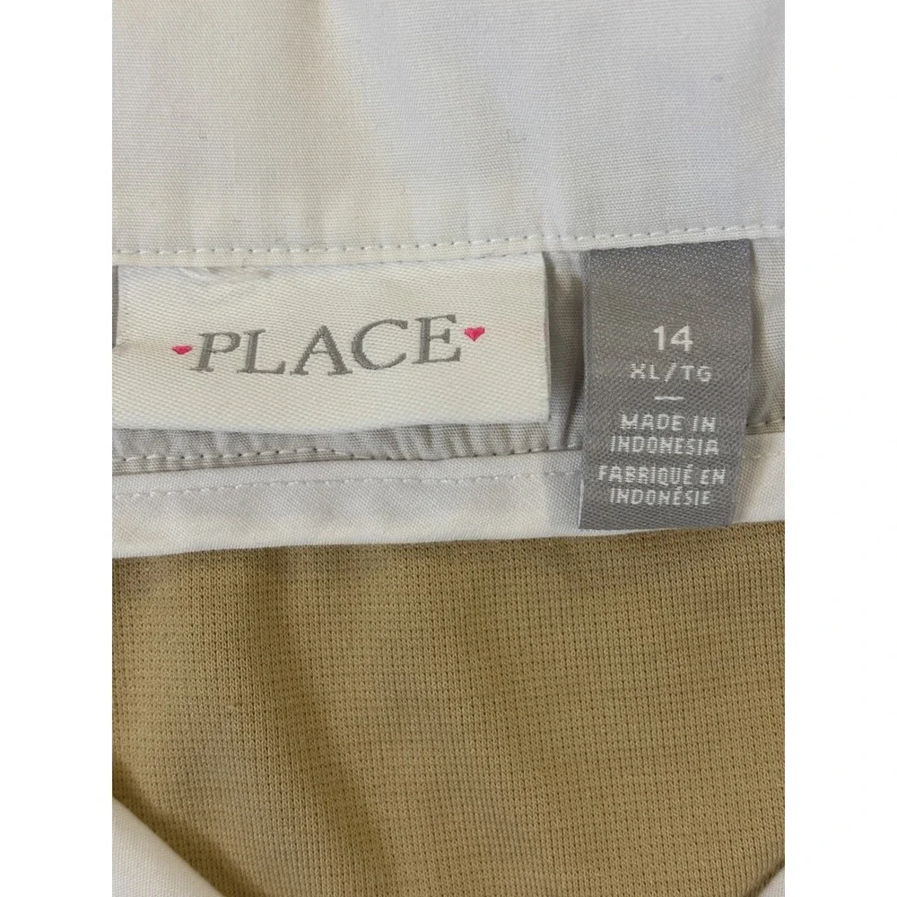 The Childrens Place Girls Khaki School Uniform Jumper Dress Size‎ 14 XL 2-in-1